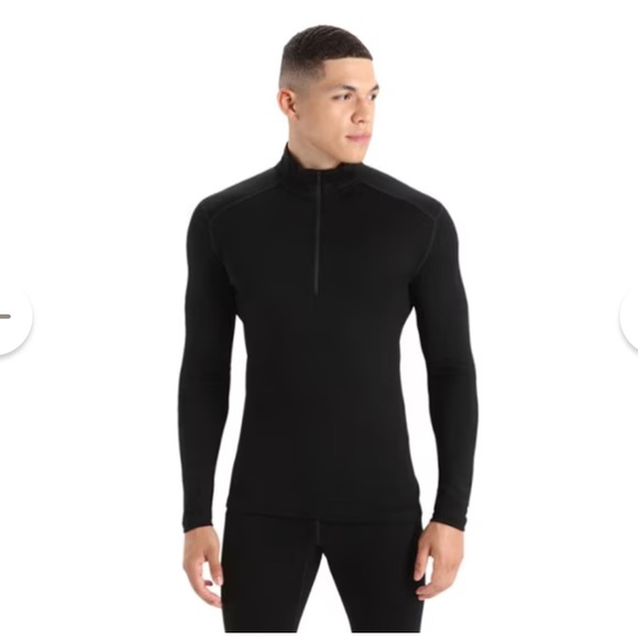 ICEBREAKERblack MERINO wool BODY FIT 260 quarter ZIP sweater top M